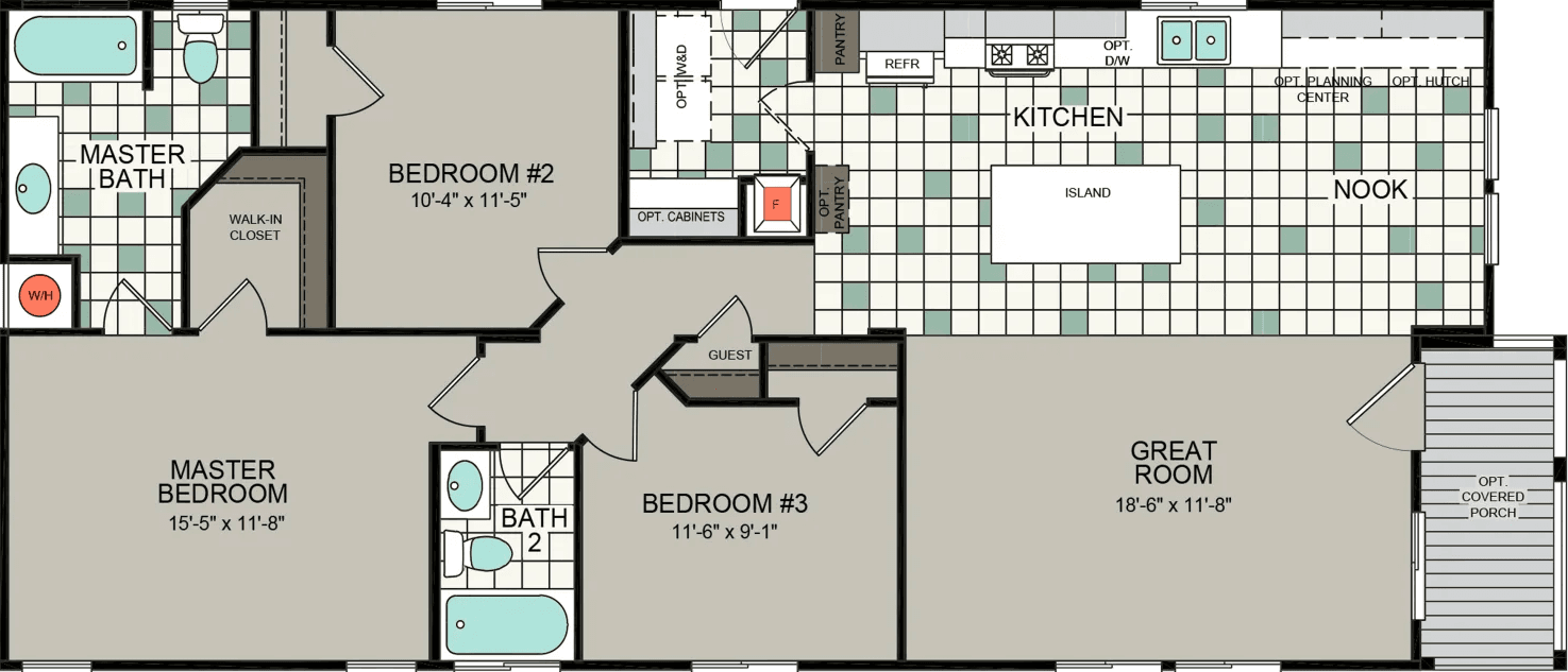 Kingsbrook kb-54 hero and floor plan home features